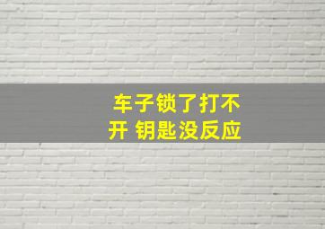 车子锁了打不开 钥匙没反应